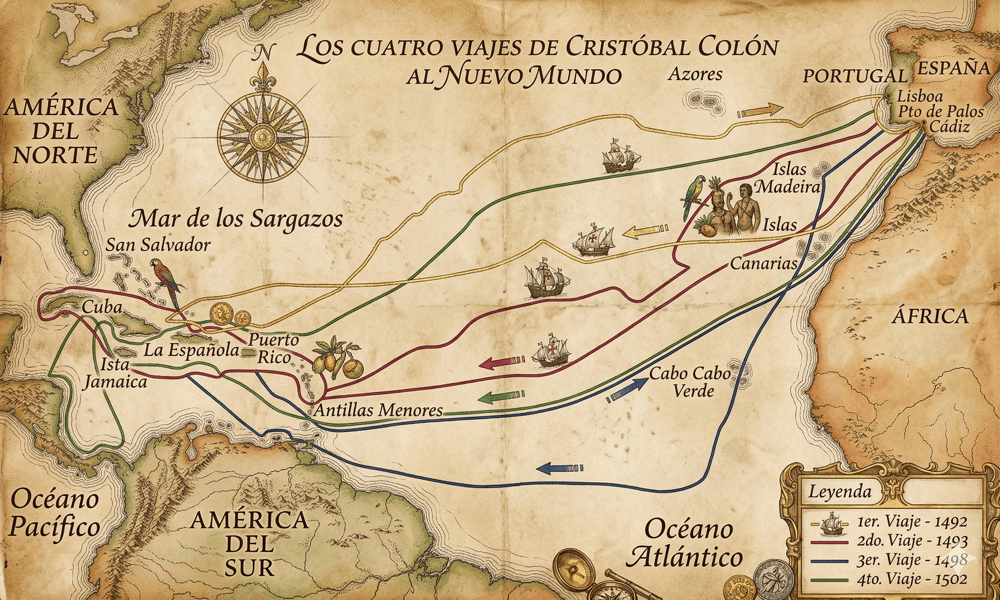 Los Viajes de Colón (1492–1504)